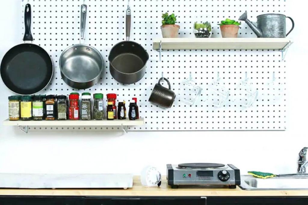 5 Easy Kitchen Organization Tips 3 Pegboard Wall