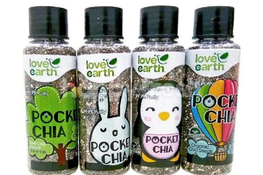 Top 10 Chia Seed in Malaysia 2025 3 Love Earth Organic Pocket Chia Seeds Bottles