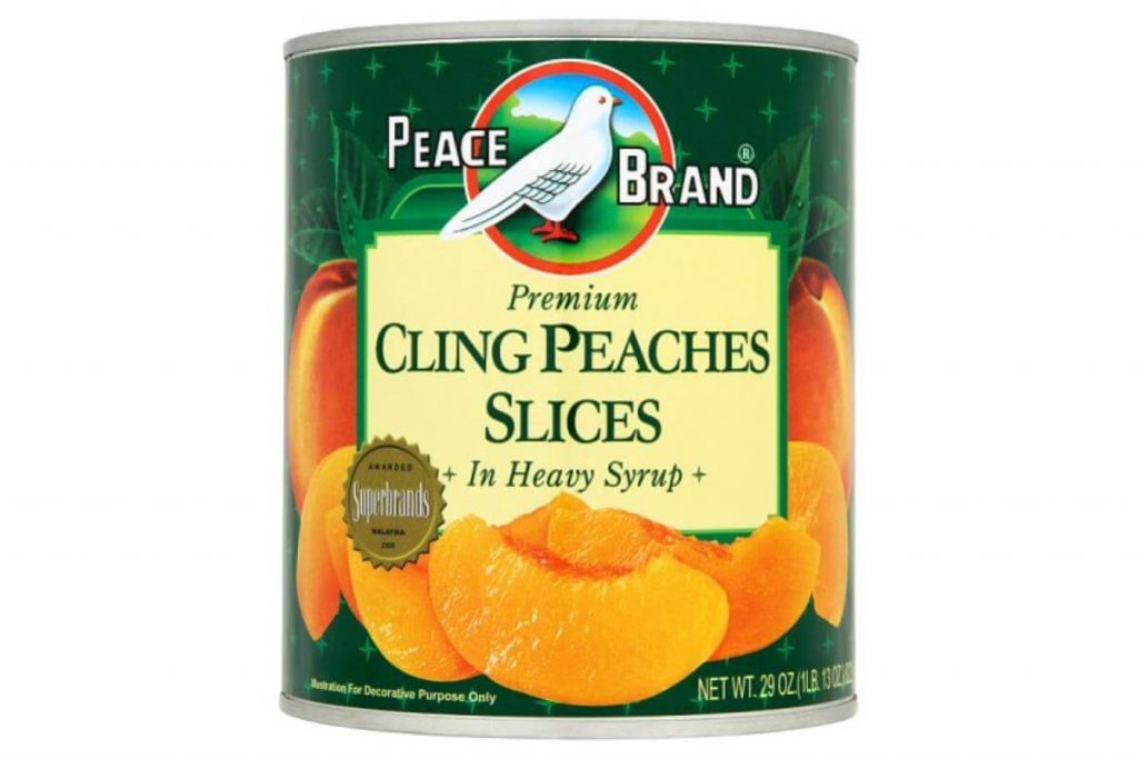 10 Buah Pic Dalam Tin di Malaysia 2025 6 Peace Brand Canned Peaches