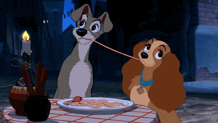Disney Foods You Can Make at Home with The Kids! 3 Spaghetti Meatballs Lady and the Tramp GIF