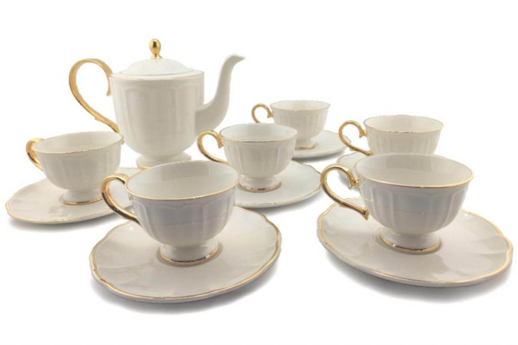 Top 10 Tea Set In Malaysia 2025 9 Qualitier Premium Fine Porcelain Gold Rim Teapot And Cup Saucer Set Retro Ritz