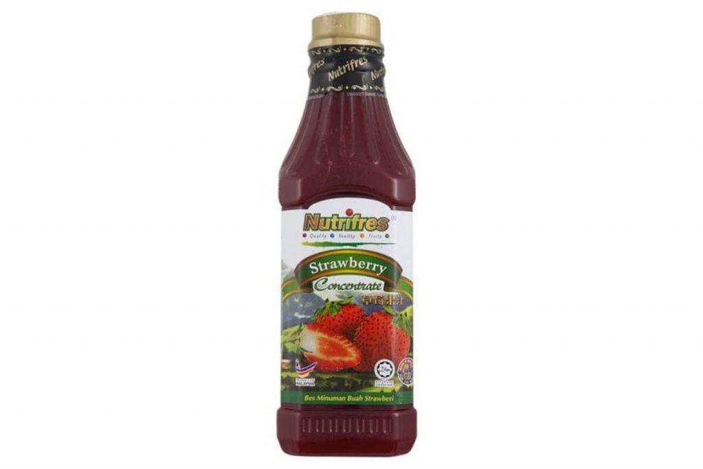Top 10 Best Strawberry Drinks In Malaysia 2025 2 Nutrifres Strawberry Fruit Juice Concentrate Cordial
