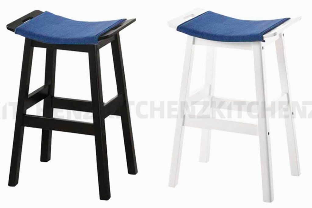 Top 10 Best Kitchen Stool In Malaysia 2025 10 KitchenZ Solid Wood Bar Stool with Jeans Fabric