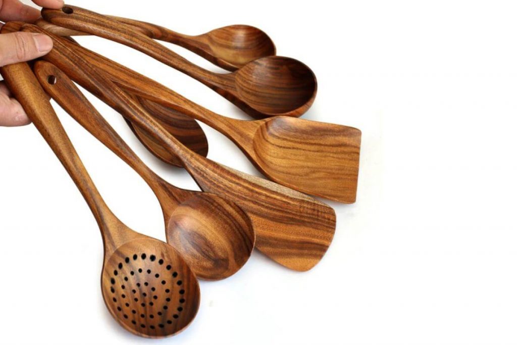 Top 10 Best Kitchen Utensil Set In Malaysia 2025 11 Ommo Bomie Teak Wood Cooking Utensil Set