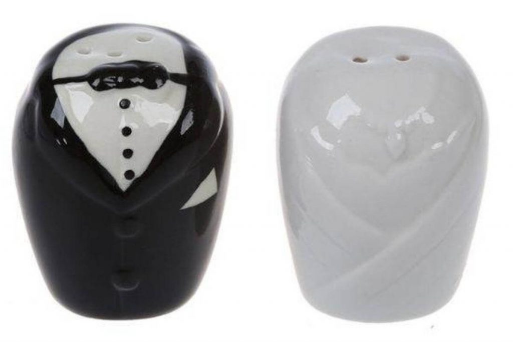 Top 10 Best Salt and Pepper Shaker In Malaysia 2025 5 SJ Co. Ceramic Formal Tuxedo Wedding Salt Peppers Shakers