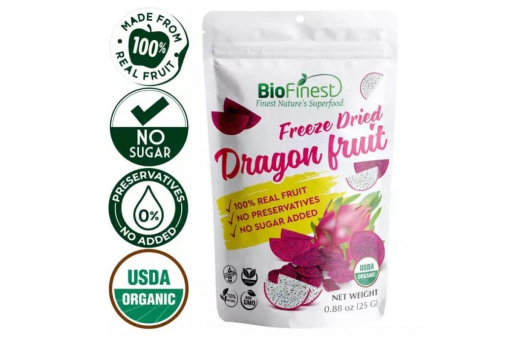 8 Snek Buah Naga Terbaik di Malaysia 2025 8 BioFinest Organic Freeze Dried Superfood Snack Dragon Fruit