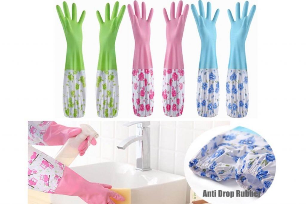Top 10 Cleaning Gloves in Malaysia 2025 9 Household Flexible Waterproof Long Sleeve Gloves