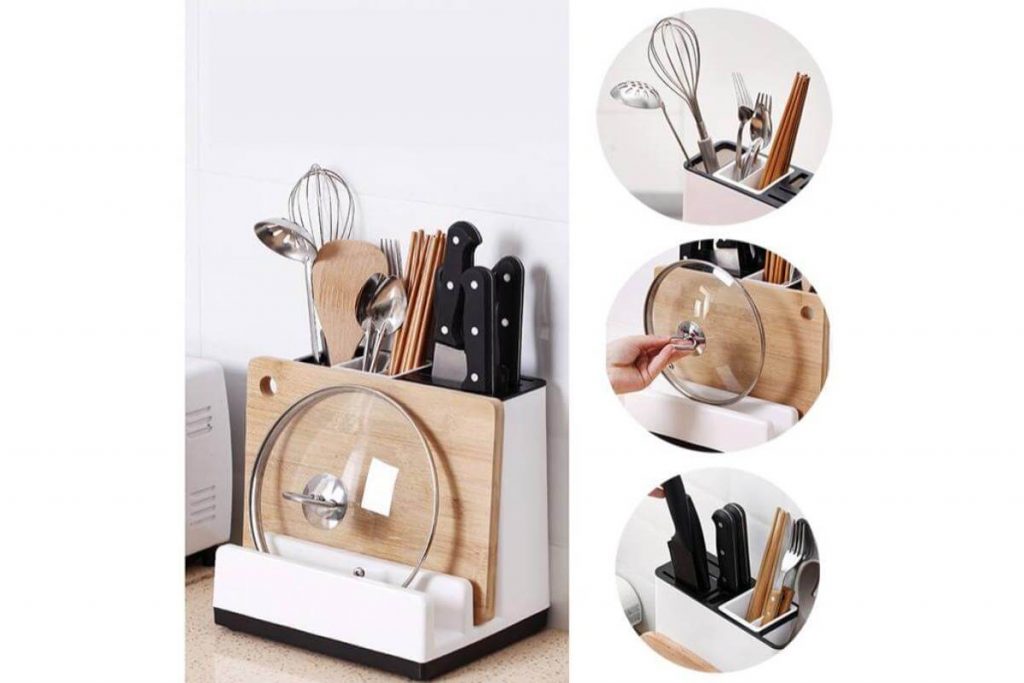 Top 10 Best Cutlery Holder in Malaysia 2026 11 Multifunction All in One Kitchen Cutlery Knife Holder