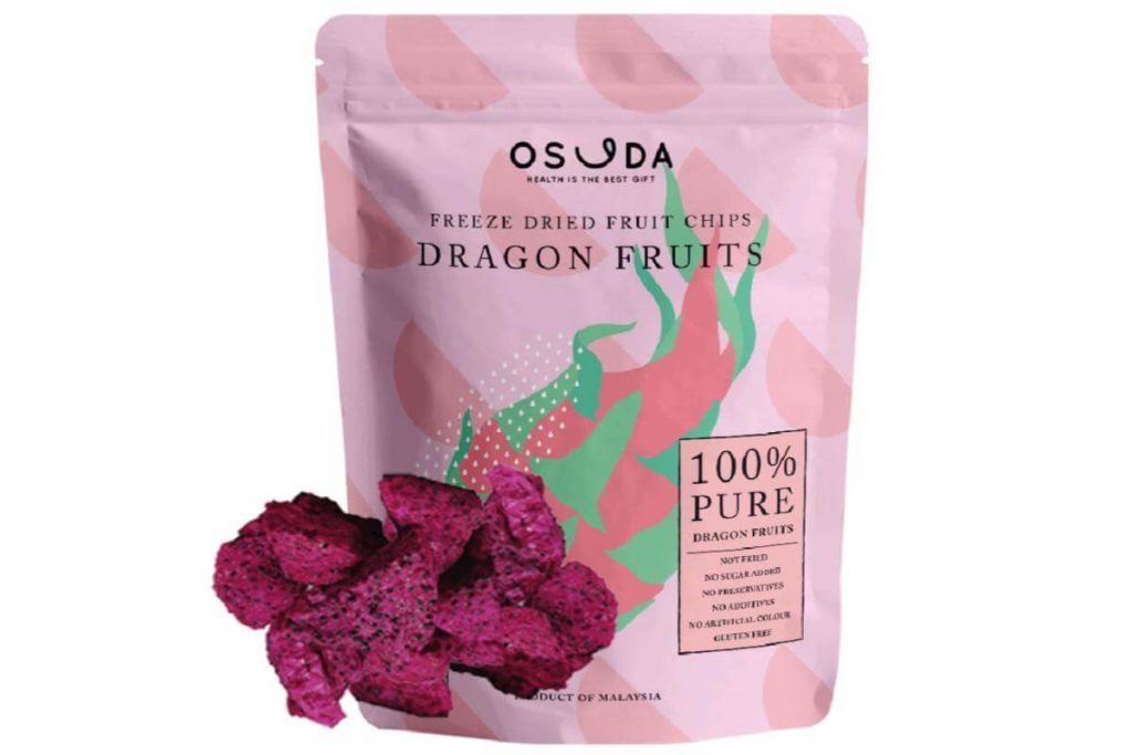 8 Snek Buah Naga Terbaik di Malaysia 2025 4 OSUDA Freeze Dried Dragon Fruit Chips