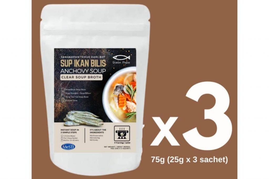 10 Asas Sup Steamboat Terbaik di Malaysia 2025 7 Ocean Papa Instant Anchovy Soup Base