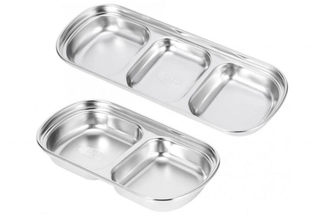 Top 10 Best Sauce Dishes In Malaysia 2025 9 Stainless Steel Devided Seasoning Dish Snack Plate Dip Sauce Tray