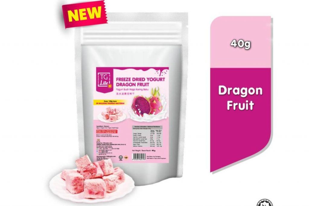 8 Snek Buah Naga Terbaik di Malaysia 2025 7 TG Lite Dragon Fruit Freeze Dried Yogurt Cube