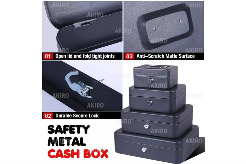 Top 8 Money Boxes in Malaysia 2025 3 AKIRO Large Key Dial PIN Security Petty Cash Box