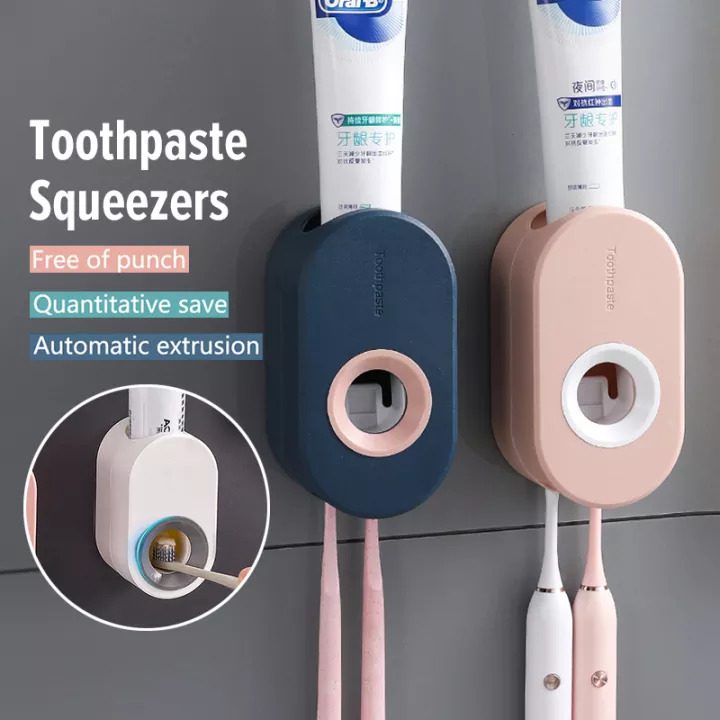 Top 8 Best Bathroom Accessories in Malaysia 2025 2 CURO Automatic Toothbrush Holder And Wall Mounted Toothpaste Squeezer