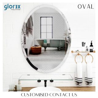 <strong>8 Cermin Bilik Mandi Terbaik Malaysia 2025</strong> 9 GLCN Glorex Frameless Vanity Oval Mirror