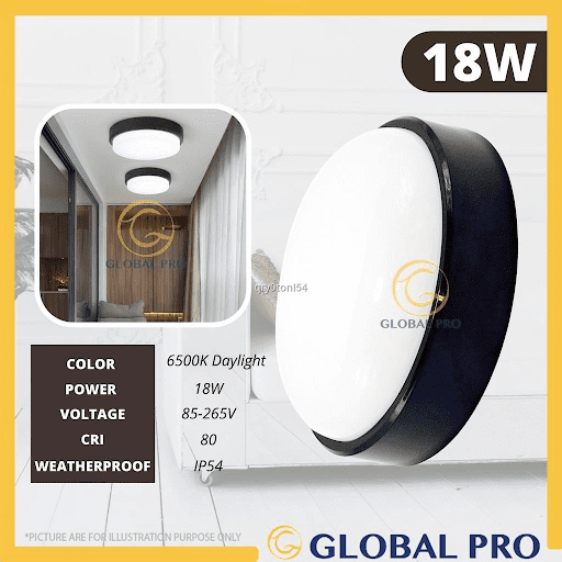 8 Lampu Dinding Terbaik di Malaysia 2025 4 GLOBAL PRO W W Ellipse Round Super Bright LED OVAL Bulkhead Wall Lamp