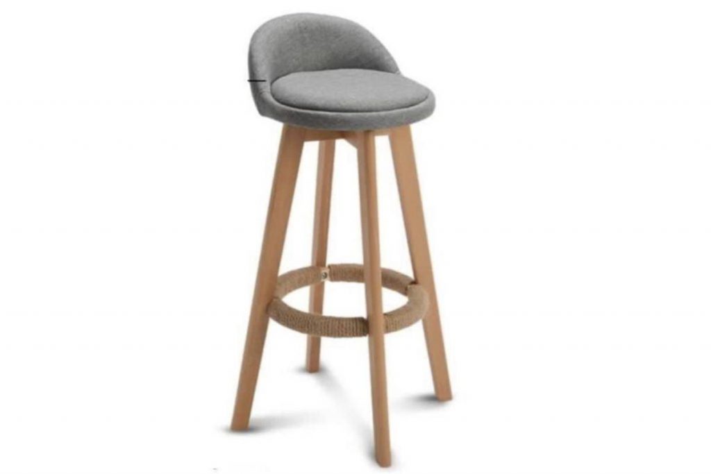 Top 10 Best Bar Stools in Malaysia 2025 10 Linen Seat Wooden Bar Stool