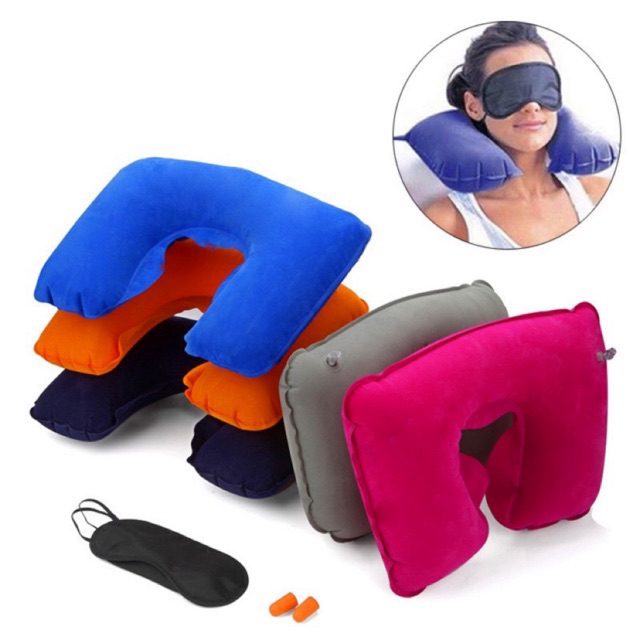 Top 10 Best U-shaped Neck Pillows in Malaysia 2025 5 MILANDO Inflatable Travel Airplane Pillow U shaped Neck Pillow FREE Sleep Mask Ear plug Type