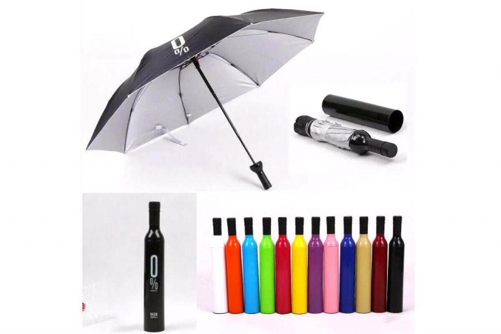 Top 10 Best Umbrellas in Malaysia 2025 6 New Creative Wine Bottle Umbrella Portable Folding Sun rain UV Mini Umbrella For Women Men Gifts