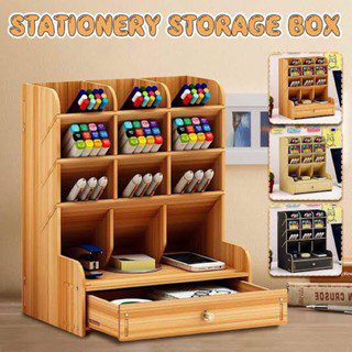 Top 8 Best Stationery Organizers in Malaysia 2025 3 Sancy Wooden Stationery Organizer