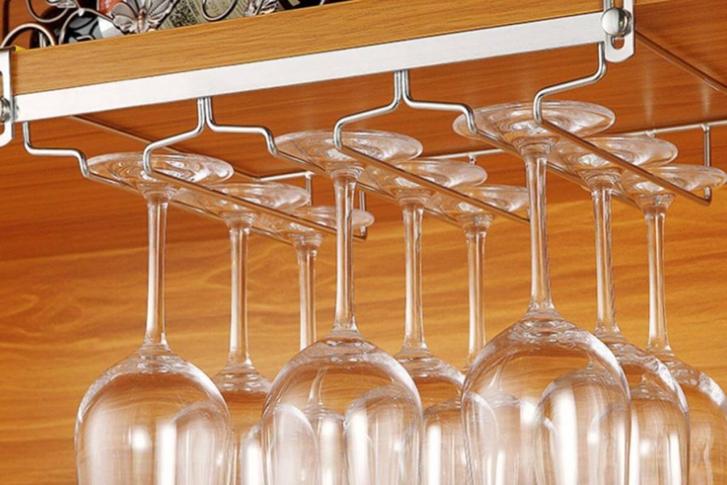 Top 8 Best Wine Glass Holders in Malaysia 2025 2 Stainless Steel Double Row Wine Glass Holder