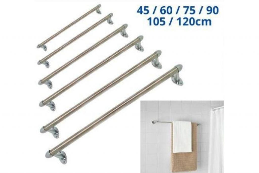 Top 10 Best Towel Hangers in Malaysia 2025 1 Stainless Steel Wall Mounted Single Rail Pole