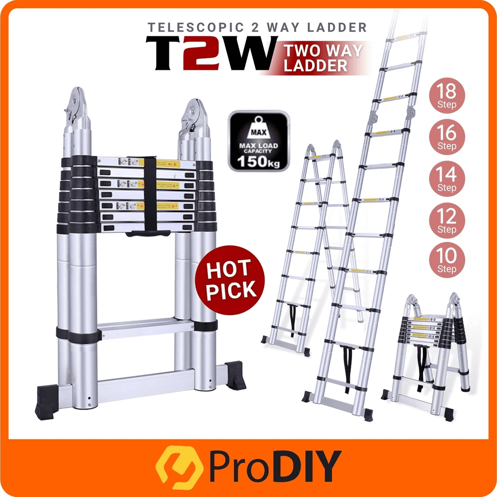 Top 10 Best Ladder Brands in Malaysia 2025 9 TW LADDER Multipurpose Telescopic Extendable Aluminum Ladder