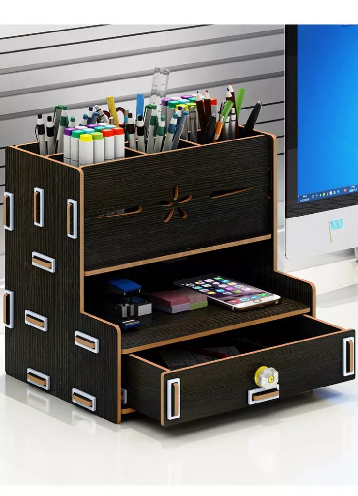 Top 8 Best Stationery Organizers in Malaysia 2025 9 TEEMO Pen holder Wooden Stationery Organizer