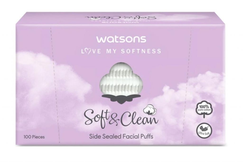 Top 10 Best Cotton Puff in Malaysia 2025 1 Watsons Side Sealed Facial Cotton Puff