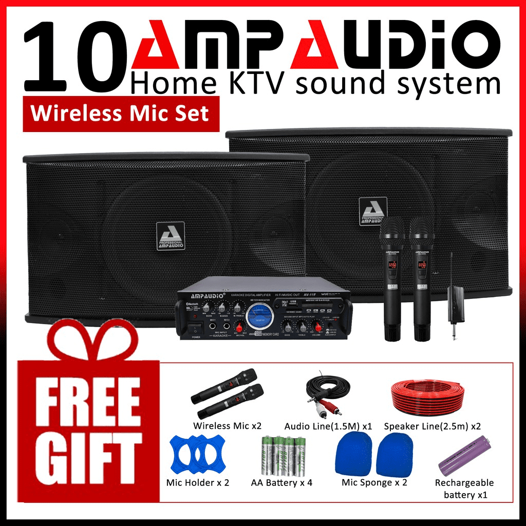 Top 8 Best Karaoke For Home in Malaysia 2025 5 AmpAudio Karaoke Speaker Set inches speaker Full set