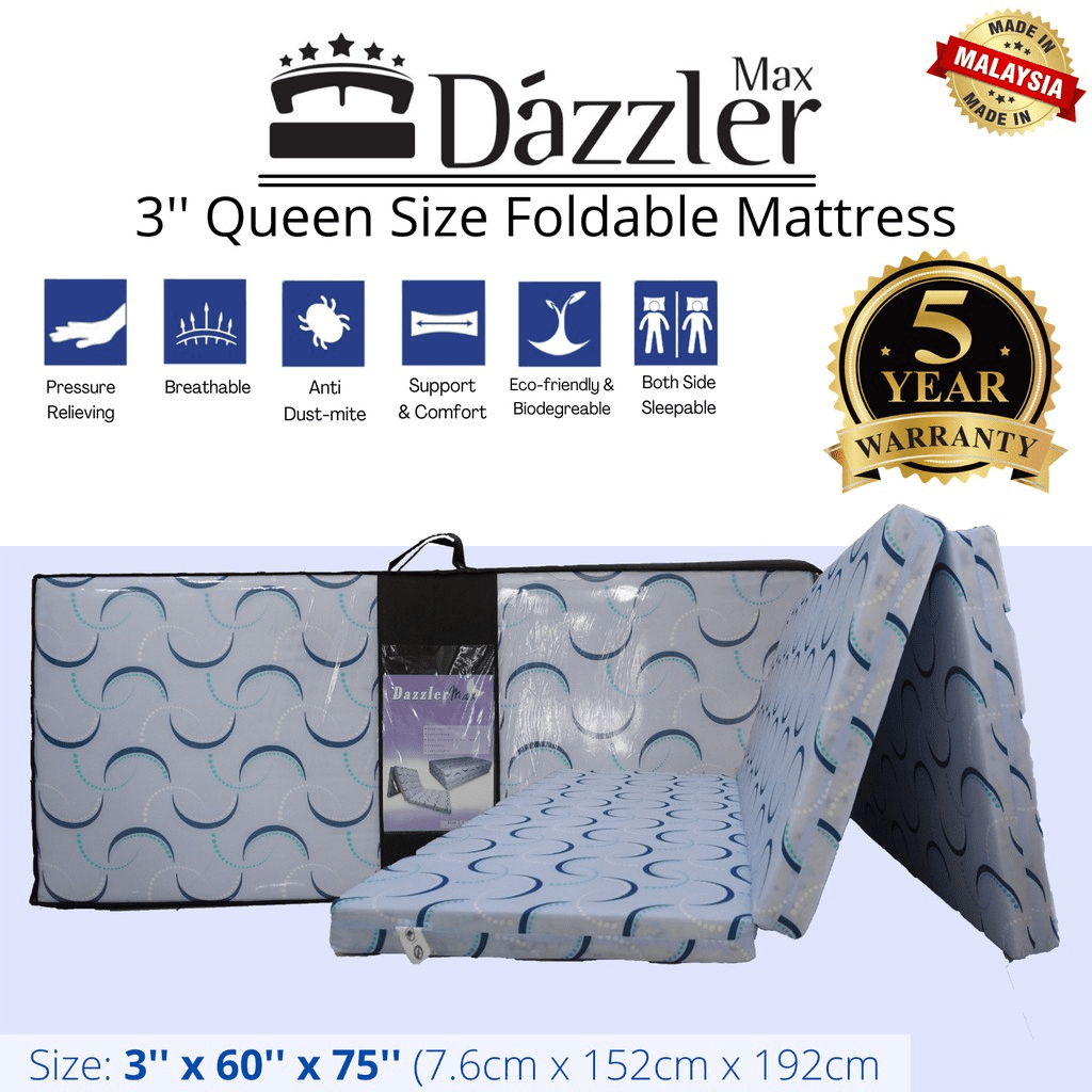 10 Tilam Lipat Terbaik di Malaysia 2025 4 Dazzler Max Inch Three Fold High Density Foam Mattress