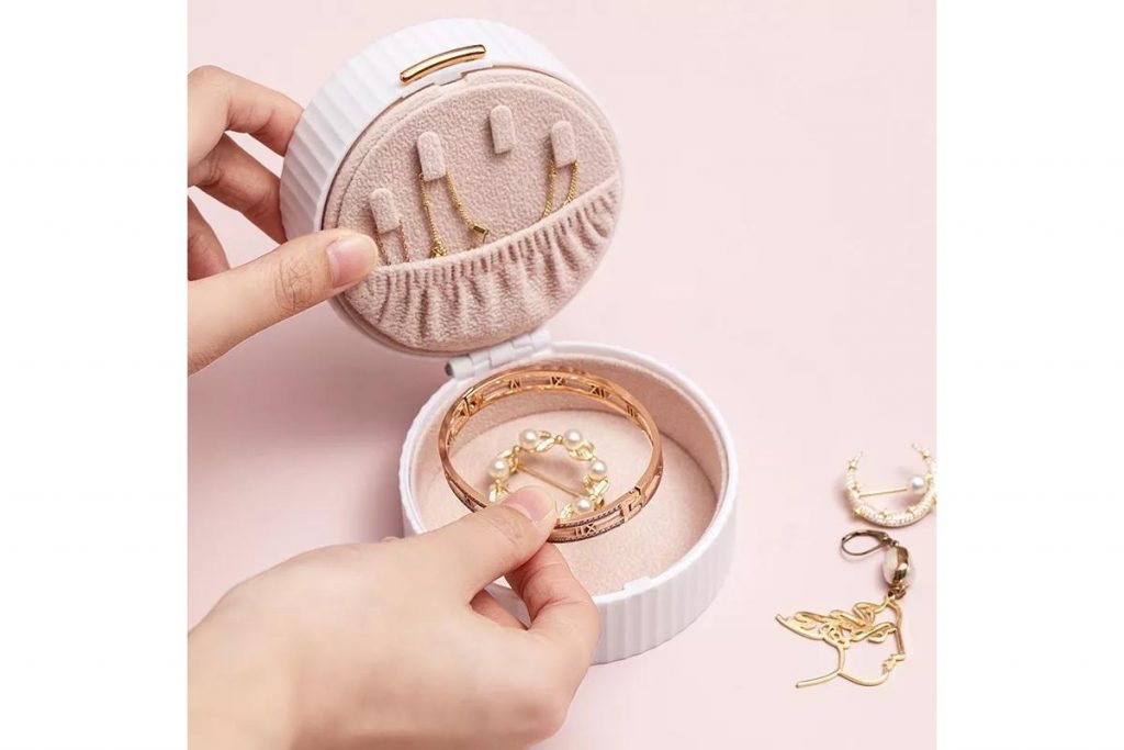 Top 10 Best Jewellery Boxes in Malaysia 2025 10 Macaroon Portable Round Travel Jewellery Box