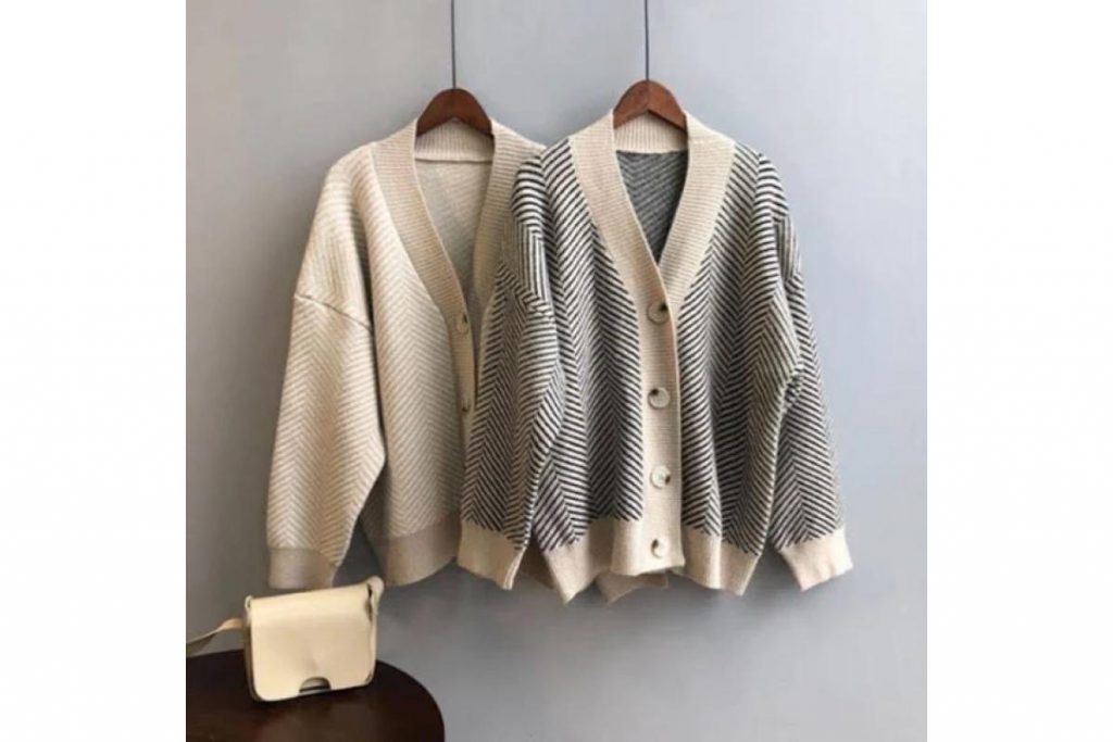 Top 9 Best Knitted Women’s Cardigans in Malaysia 2025 7 Geometric Knitted Cardigan