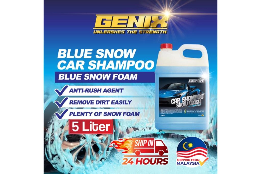 8 Sabun Cuci Kereta Terbaik di Malaysia 2025 4 GENIX Blue Snow Car Shampoo