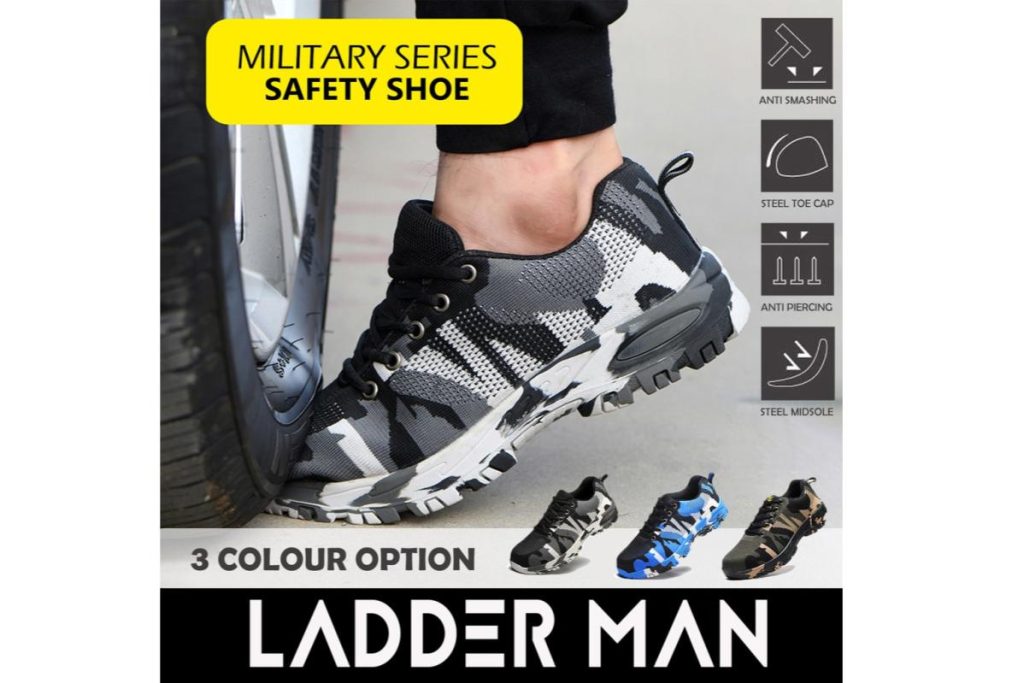 10 Kasut Mendaki Lelaki Terbaik di Malaysia 2025 2 Ladderman Military Series Steel Safety Shoe