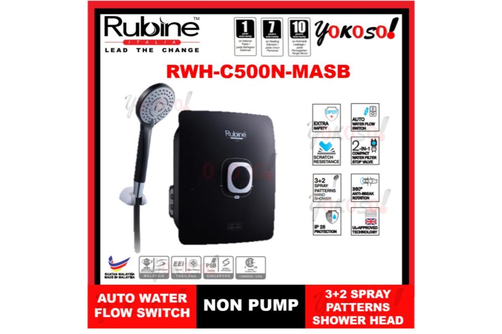 10 Pemanas Air Terbaik di Malaysia 2025 6 Rubine RWH CN MASB Cubo Series Water Heater