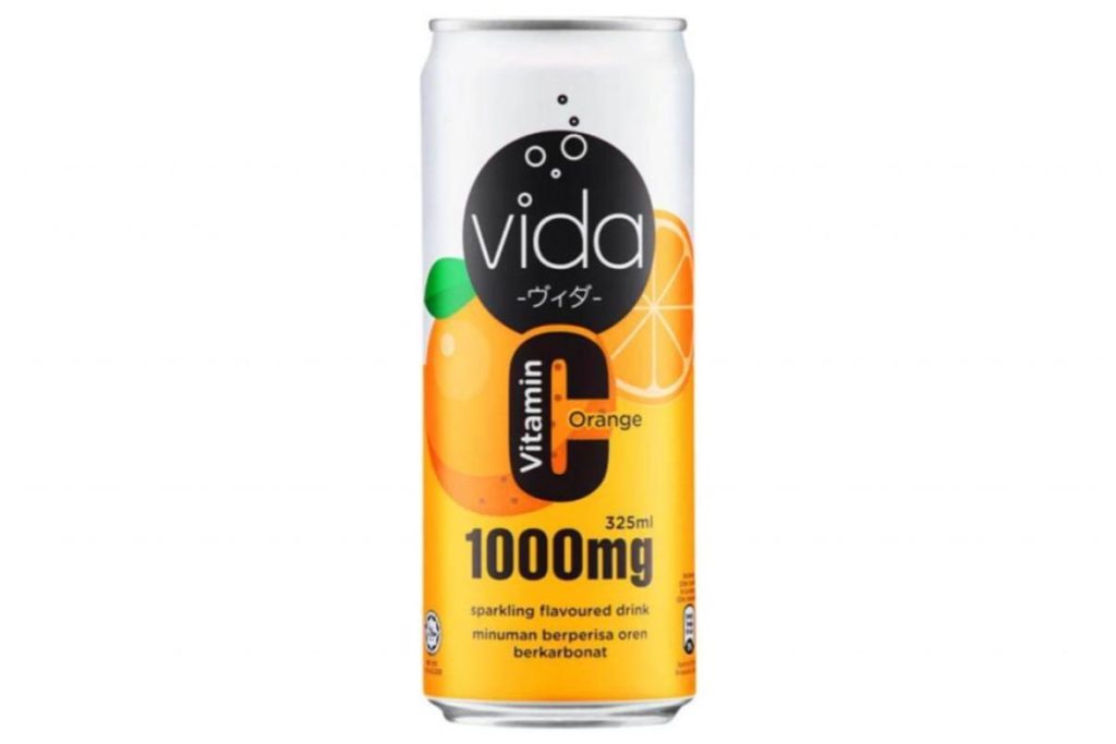 Top 10 Best Vitamin C Drinks in Malaysia 2025 3 Vida Vitamin C MG Sparkling Drink Orange