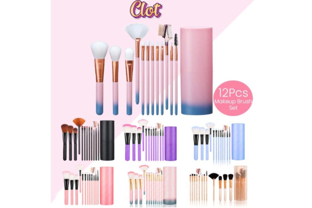 Top 8 Best Birthday Gift Ideas in Malaysia 2025 4 Clot Makeup Brush Set with Round Cylinder Holder