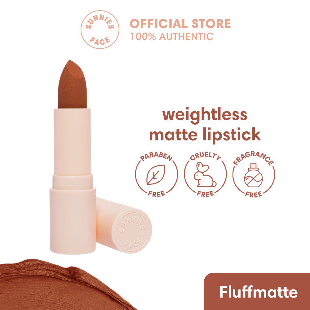 10 Produk Kosmetik Cruelty-free Terbaik di Malaysia 2025 4 Sunnies Face Fluffmatte Nude ish Collection Lipstick