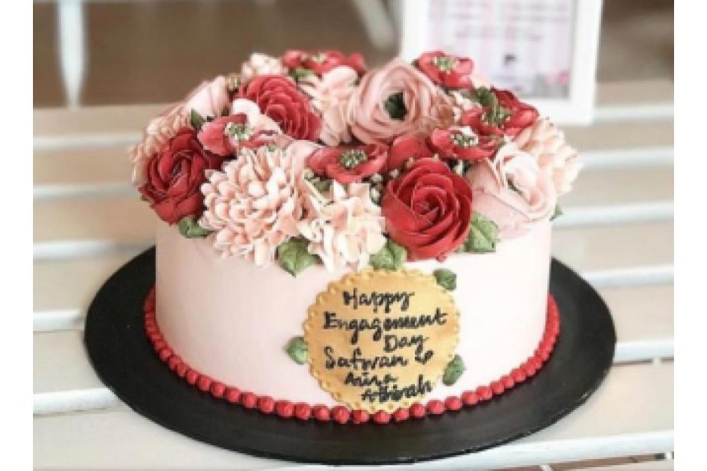 40 Kek Tunang yang Ringkas tetapi Menarik 2025 20 Flower Bouquet