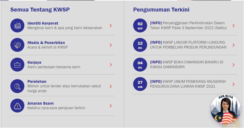 Cara Semak KWSP Tanpa i-Akaun 3 Live Chat bersama Elya