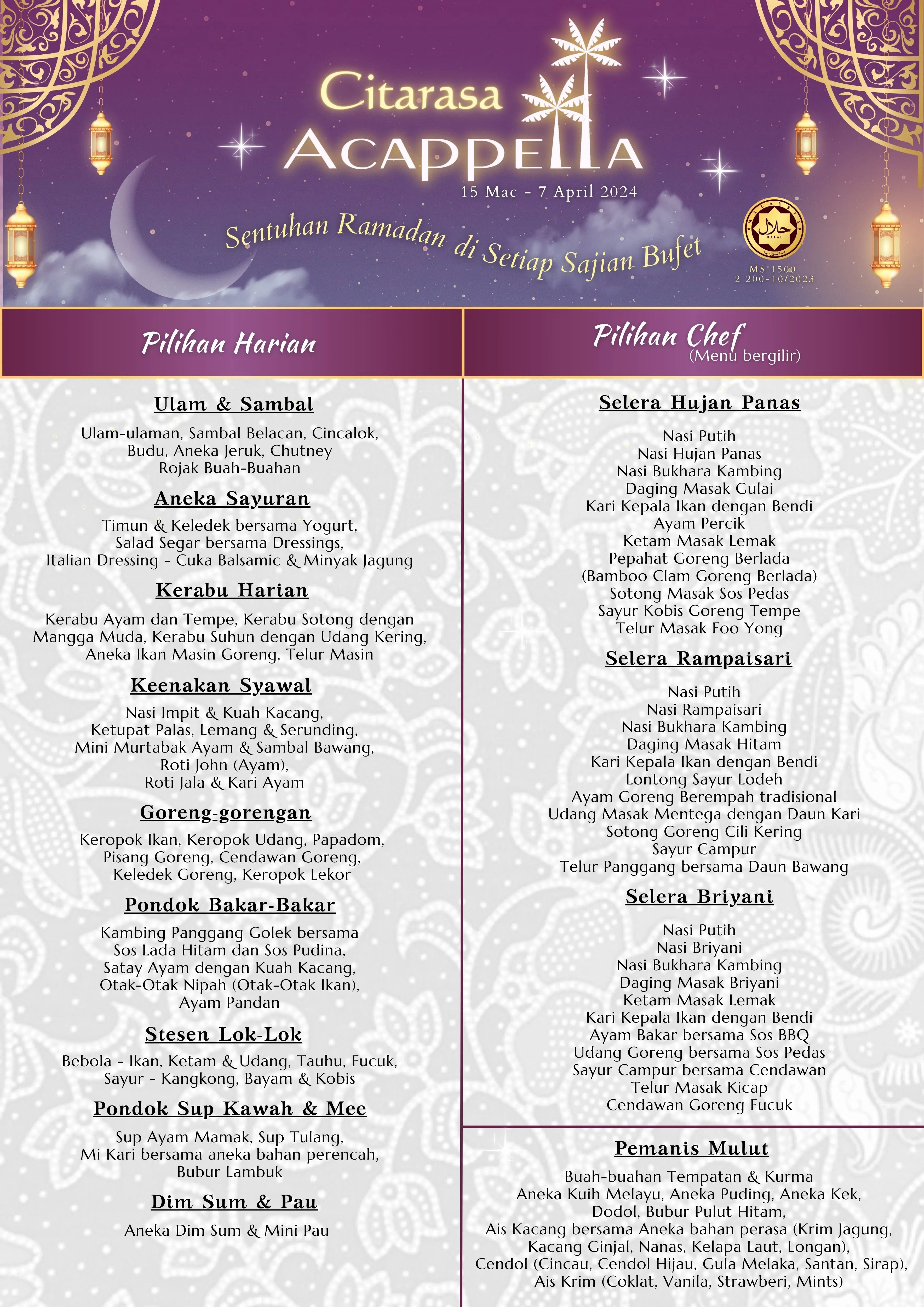 10 Bufet Ramadan Terbaik di Shah Alam 2024 5 Acappella Suite Hotel 1