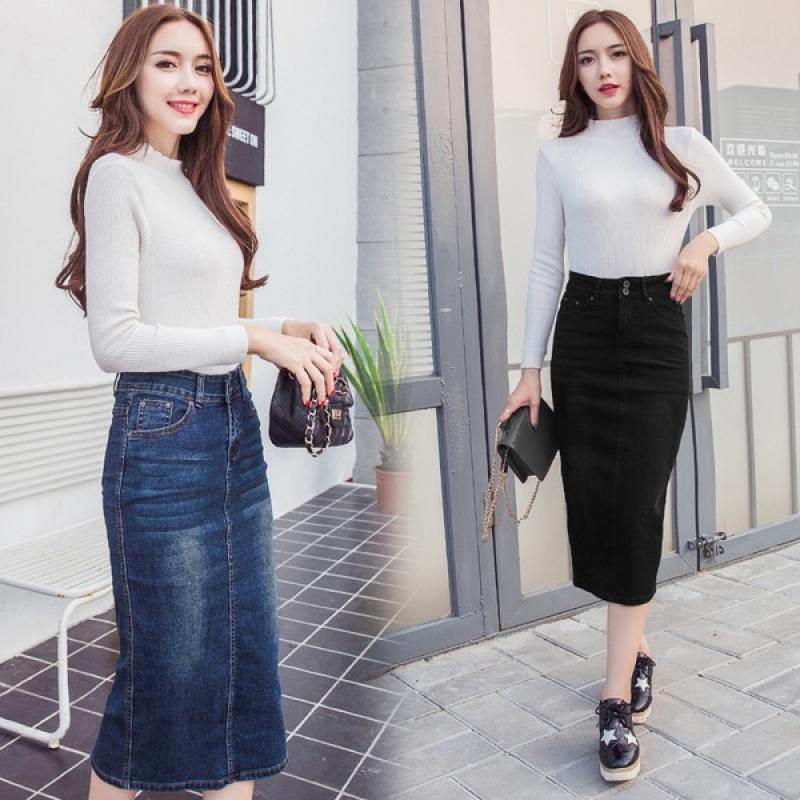 Top 10 Best Pencil Skirts in Malaysia 2025 10 Denim-High-Waist-Pencil-Skirt