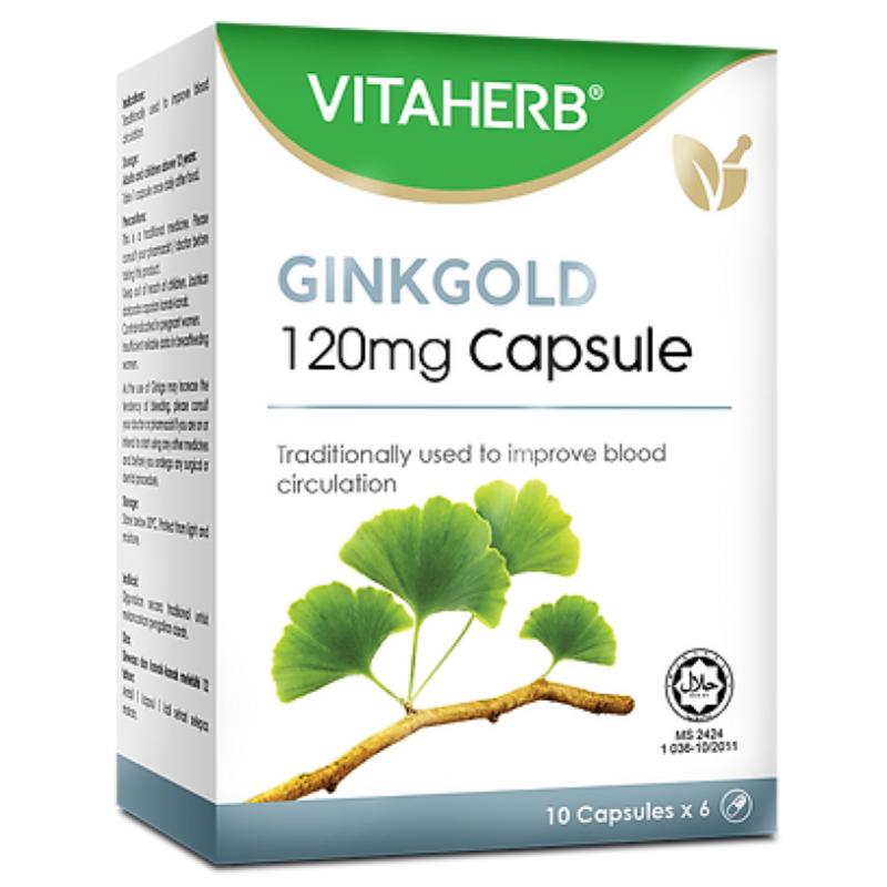Top 7 Best Supplements for Blood Circulation in Malaysia 2025 7 VITAHERB-GINKGOLD-mg-Capsule