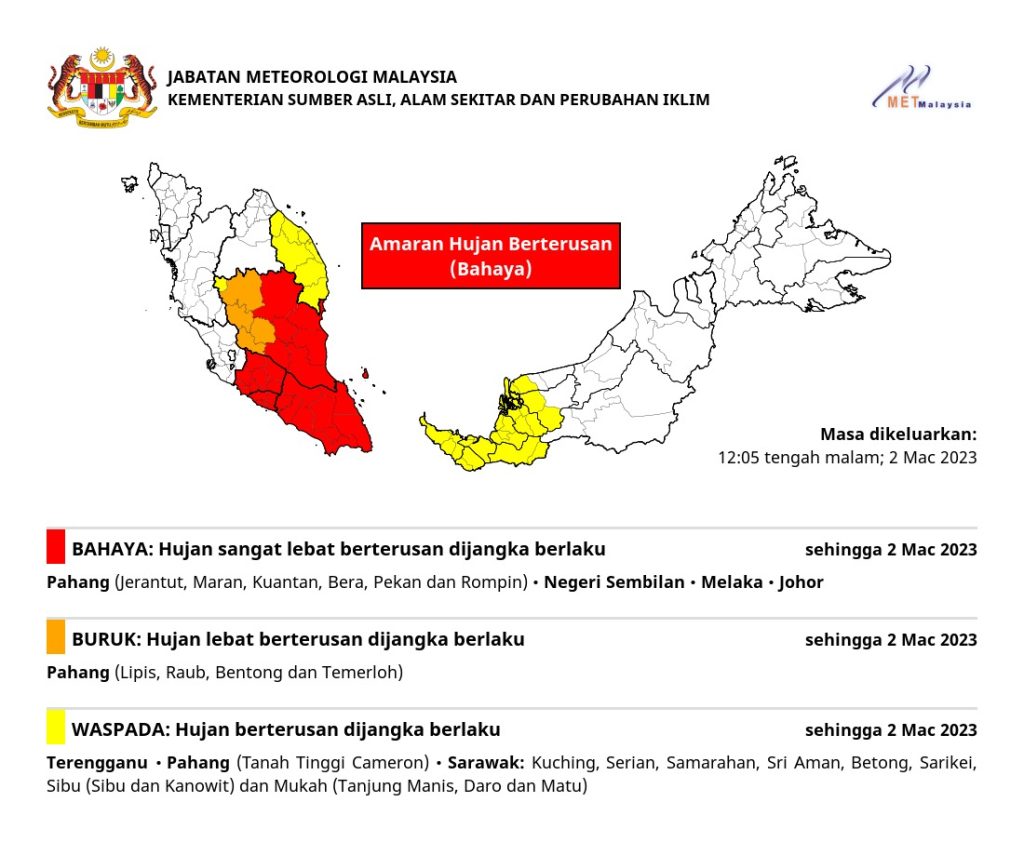 MET Malaysia Warns Continuous Heavy Rains For 6 Days 3 Weather--