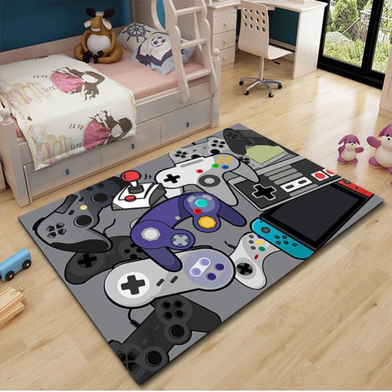 Top 20 Best Gaming Room Decor Ideas in Malaysia 2025 13 Teen-Boys-Carpets-Printed-Gamepad