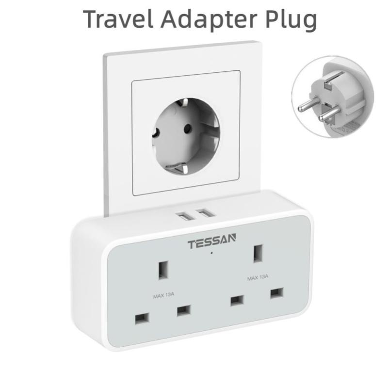 10 Travel Adapter Terbaik di Malaysia 2025 11 Tessan--Way-Europe-Plug-Adapter