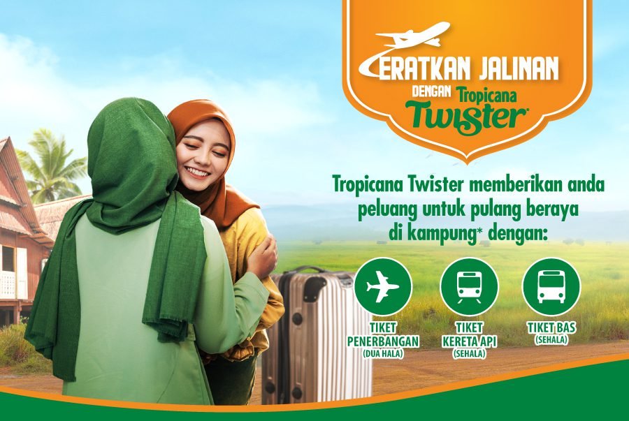 Tropicana Twister Gives Over 1,000 FREE TICKETS for Flights, Buses & KTMs This Raya 1 Tropicana-Twister