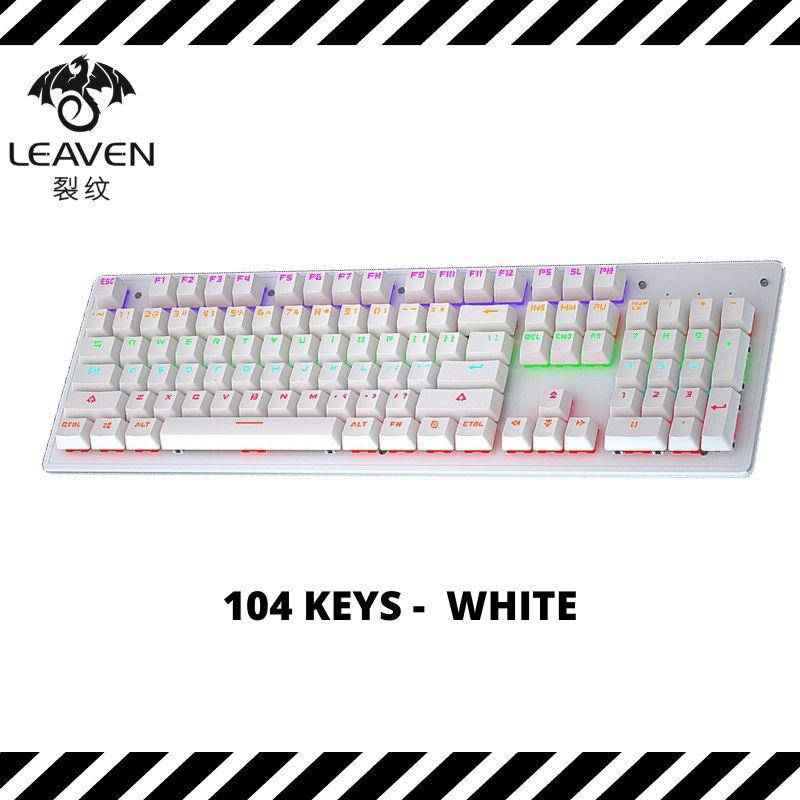 Top 8 Best White Keyboards in Malaysia 2025 2 Leaven-RGB-Real-Mechanical-Keyboard-K