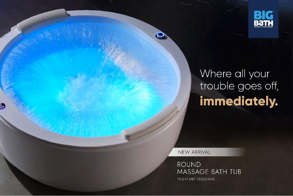 Top 10 Best Jacuzzi Type Bathtubs in Malaysia 2025 6 TORA-Round-Massage-Bathtub